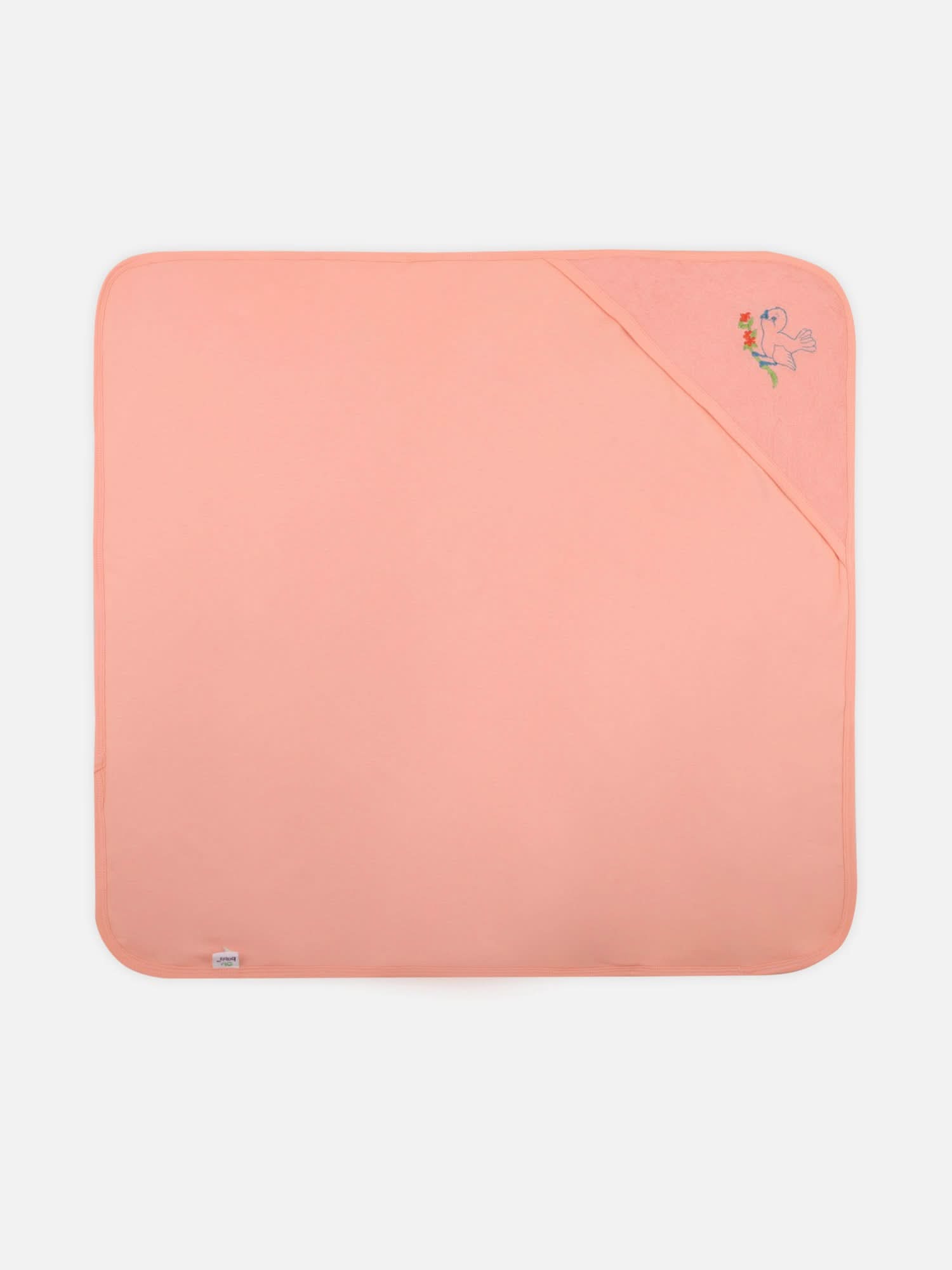 Oh Baby Plain Embroidery Carry Towel Light Orange - Htpr