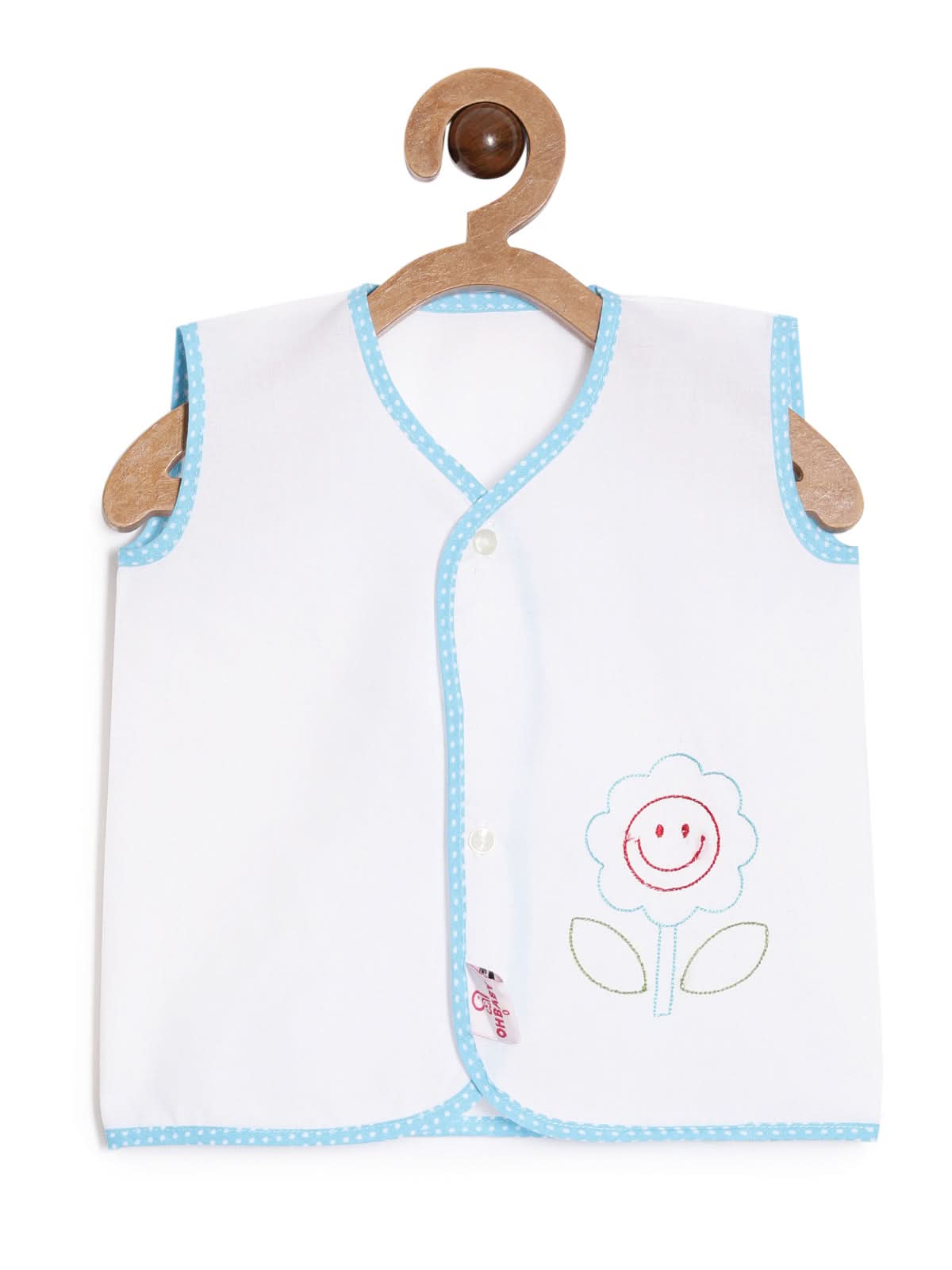 Oh Baby - 3 Piece Set Of Woven Soft Cotton Vest, Bib And a Cloth Diaper - BVNA