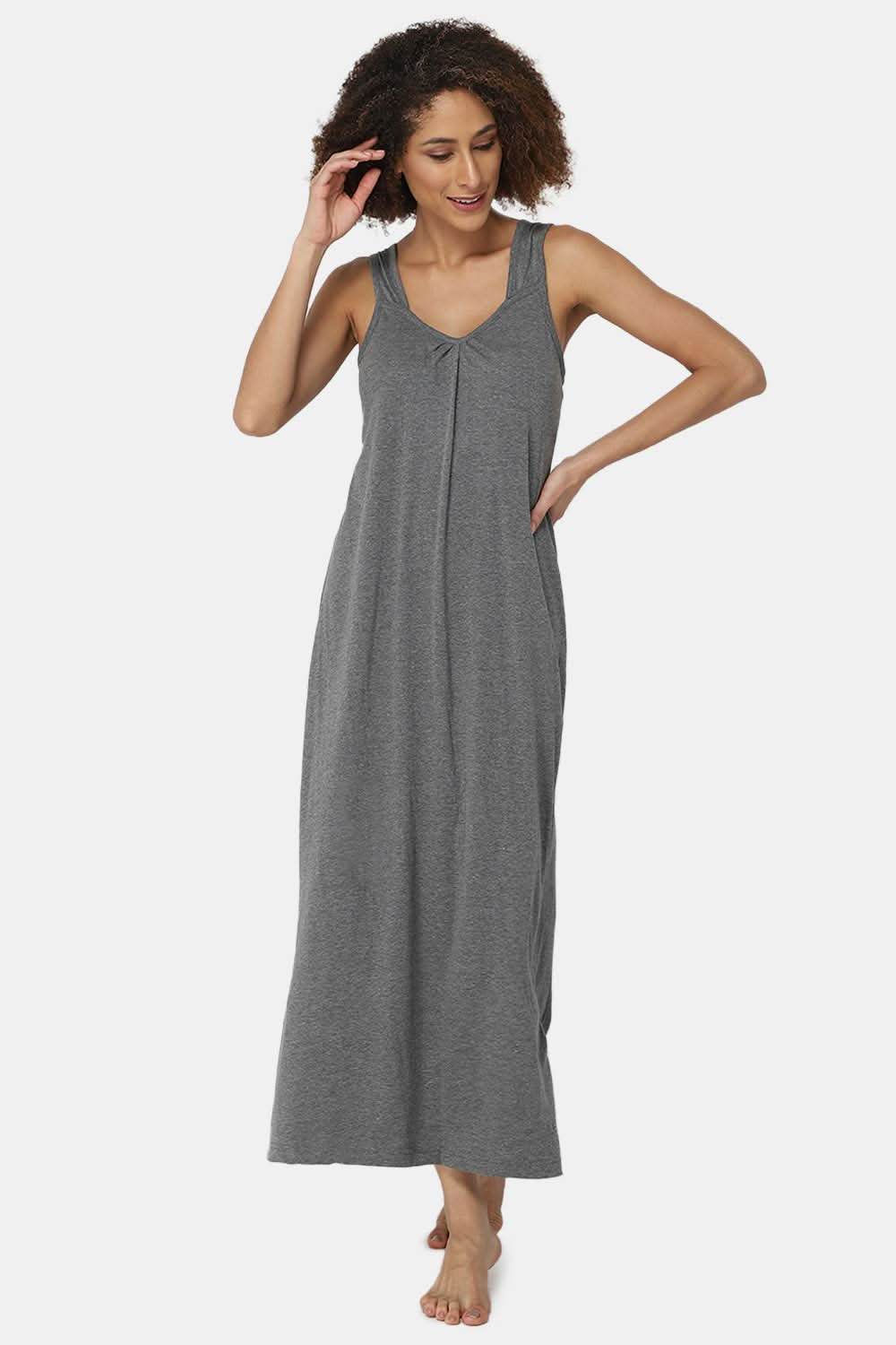Intimacy Sleeveless Full-Length Night Slip | Ultra-Soft Cotton Comfort for All Seasons - Naidu Hall Family Store