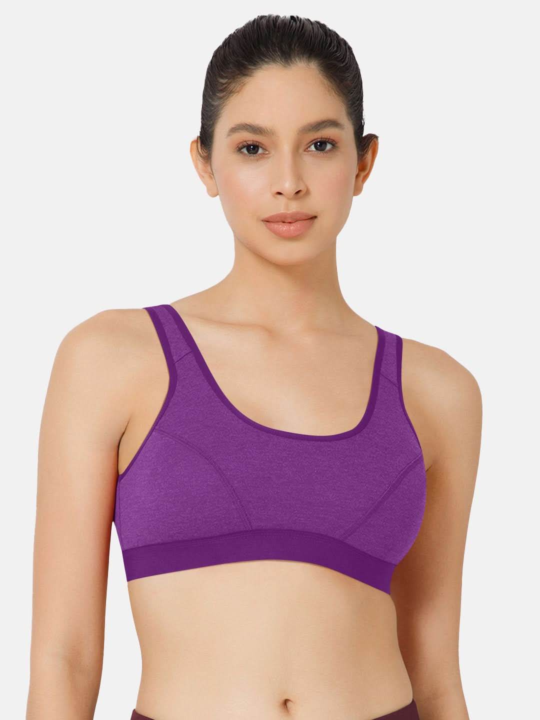 Naidu Hall Cotton Sports Bra - Erica | High Coverage, Cut & Sew Design, Effortless Comfort - Naidu Hall Family Store