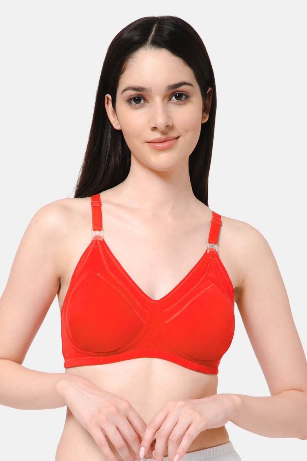 High Coverage Intimacy Nursing Bra - Maternity Bra - Fiery Red - FB07 - Naidu Hall Family Store