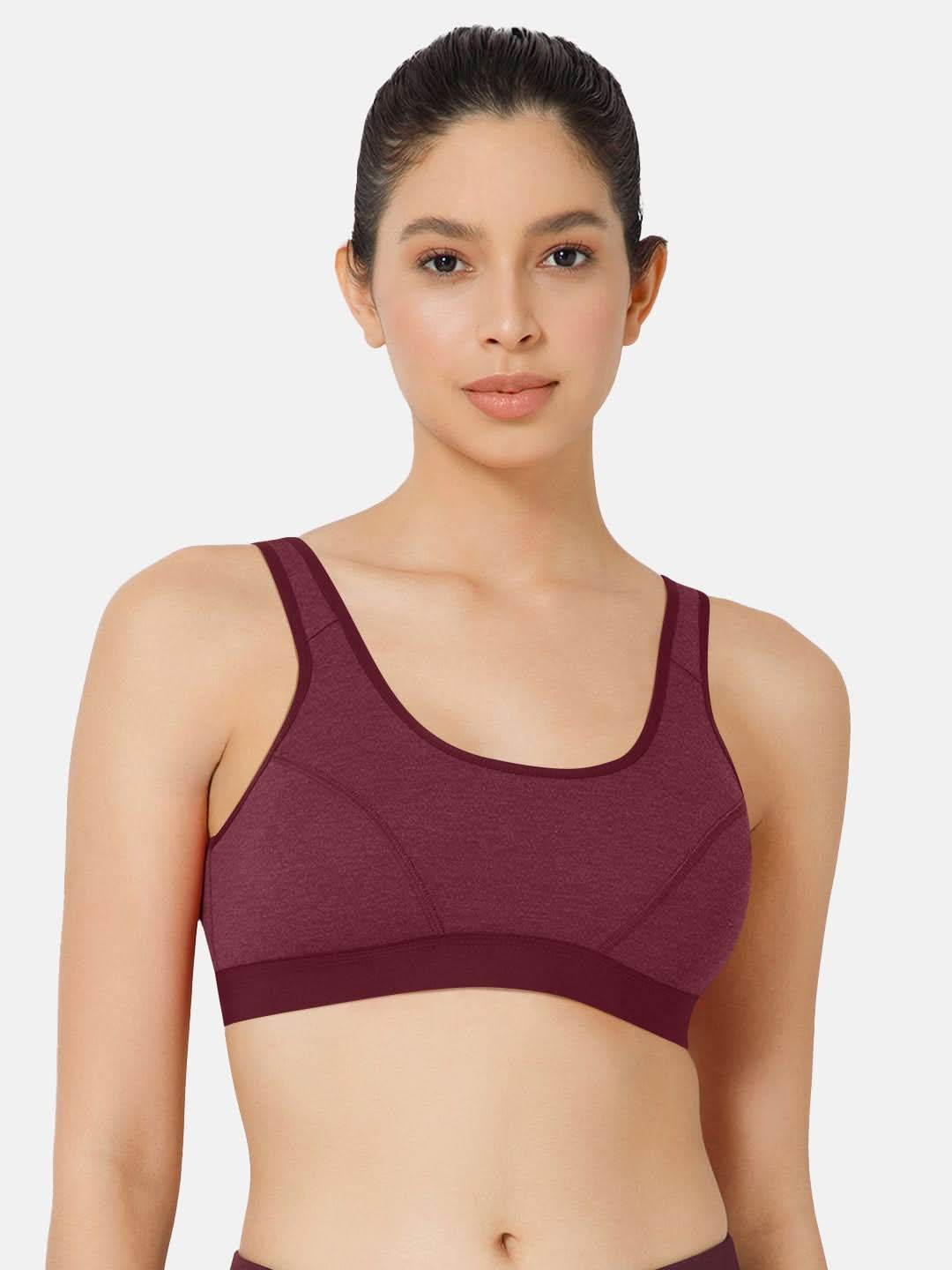 Naidu Hall Cotton Sports Bra - Erica | High Coverage, Cut & Sew Design, Effortless Comfort - Naidu Hall Family Store