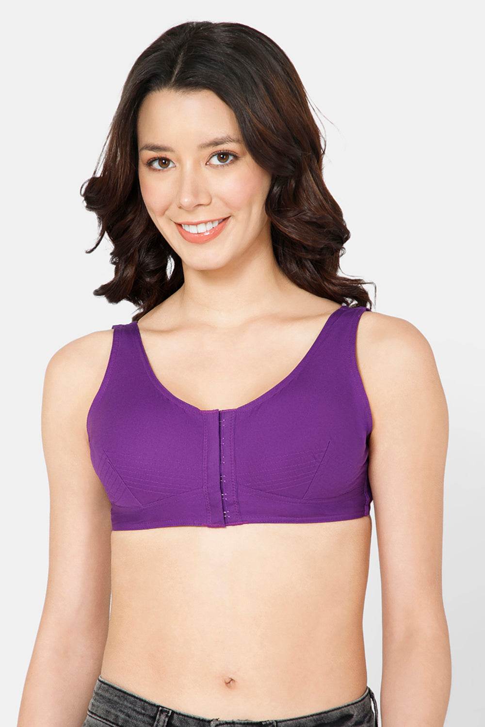 High Coverage Non-Wired Non-Padded Broad Strap Front Open Saree Bra - NHPB - Naidu Hall Family Store