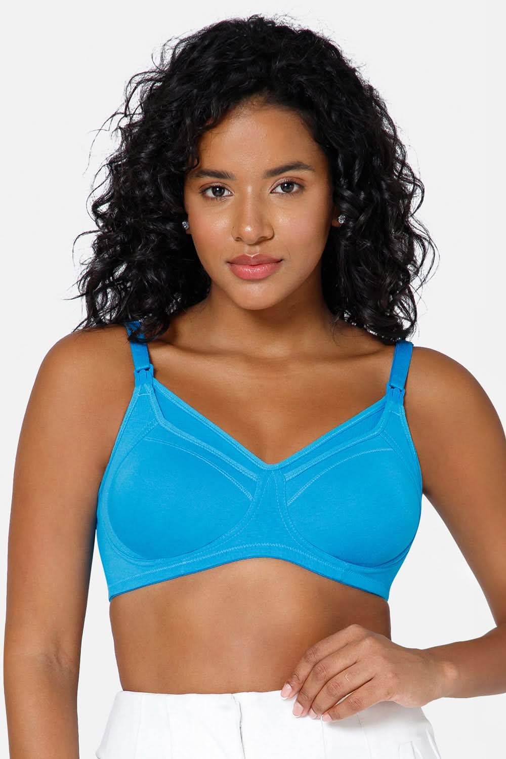 High Coverage Intimacy Nursing Bra - Maternity Bra - Feeding Bra - Blue Attol - FB07 - Naidu Hall Family Store