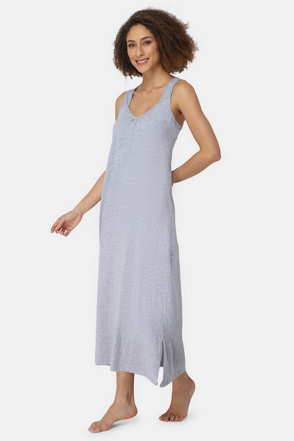 Intimacy Sleeveless Full-Length Night Slip | Ultra-Soft Cotton Comfort for All Seasons - Naidu Hall Family Store
