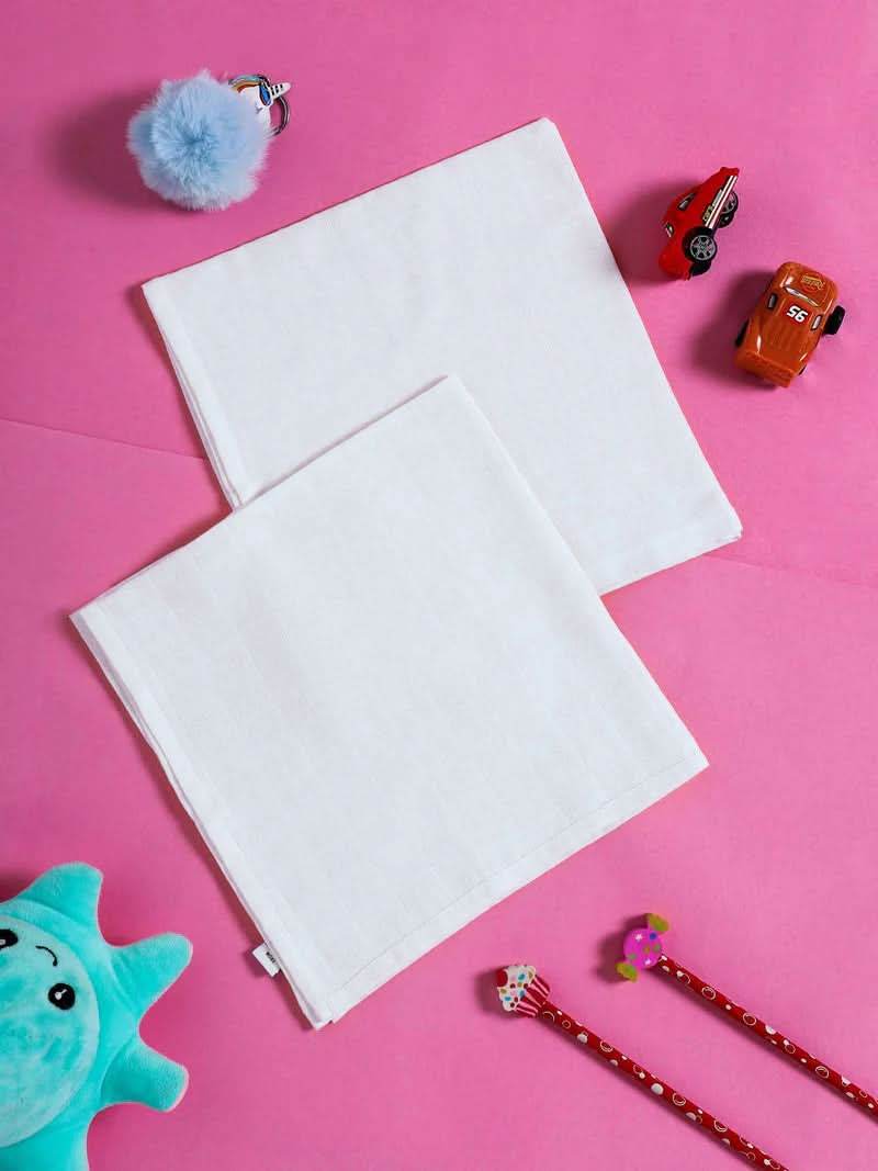 Oh Baby Plain Square Nappies White - Sqpl - Naidu Hall Family Store