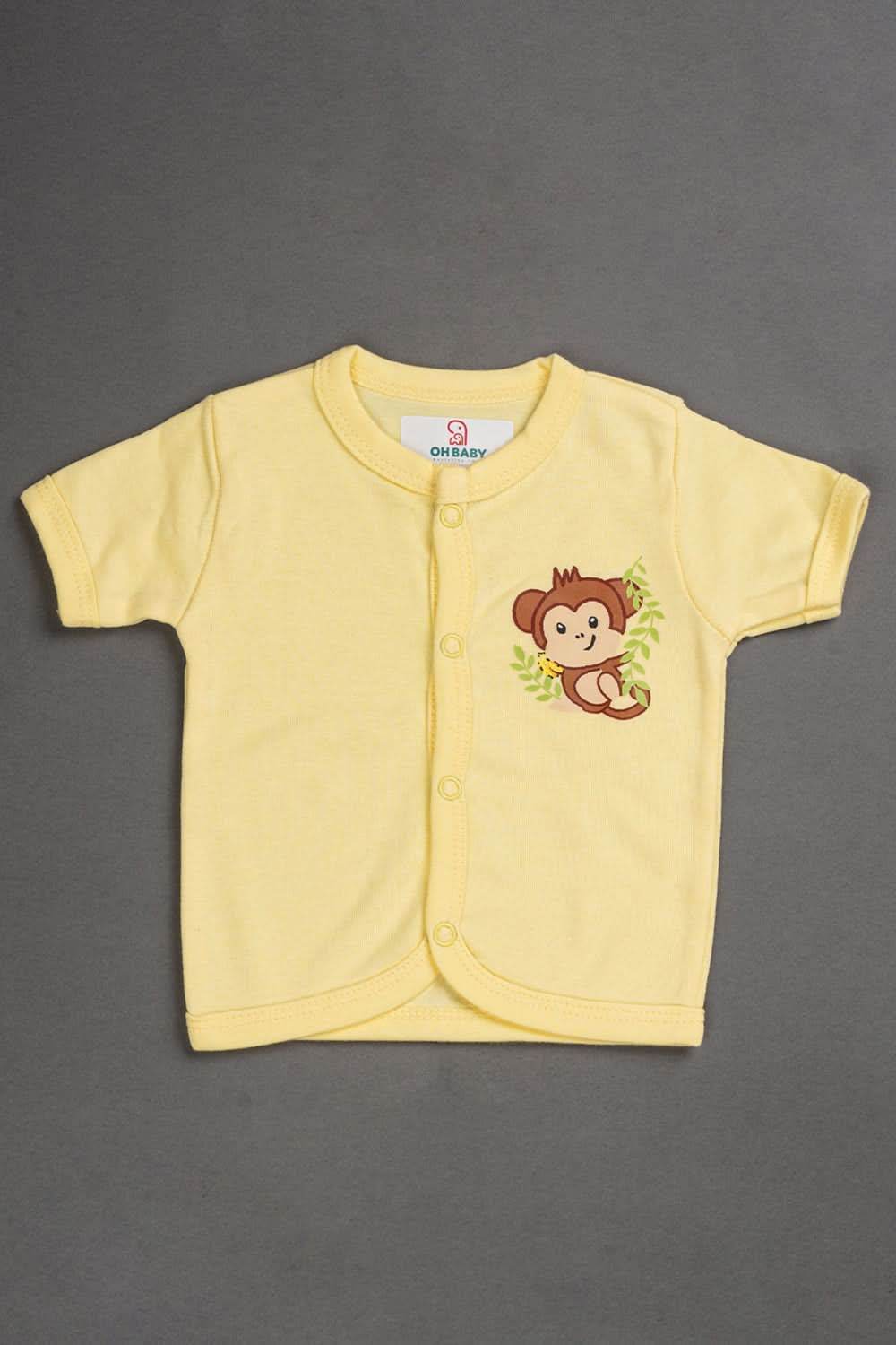 Oh Baby Cotton Interlock Knit Animal Print Infant Gift Set - Yellow - S203 - Naidu Hall Family Store