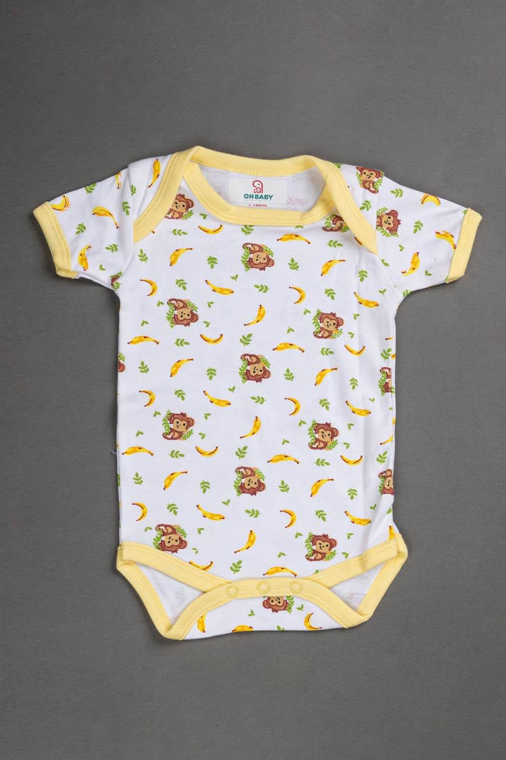 Oh Baby Cotton Interlock Knit Animal Print Infant Gift Set - Yellow - S203 - Naidu Hall Family Store