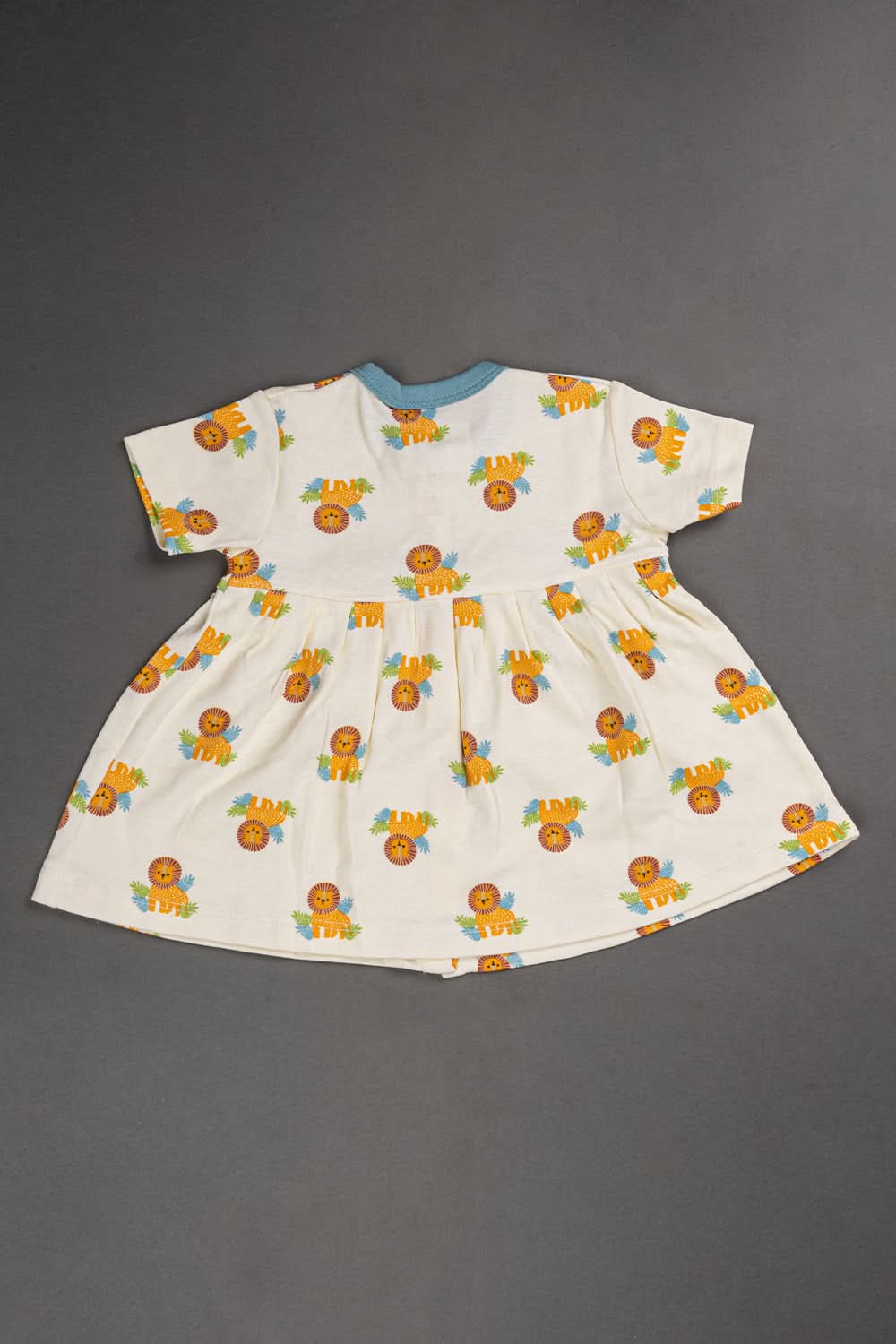 Oh Baby Cotton Interlock Knit Animal Print Frock Pack Of - 2 - Blue & Assorted - R202