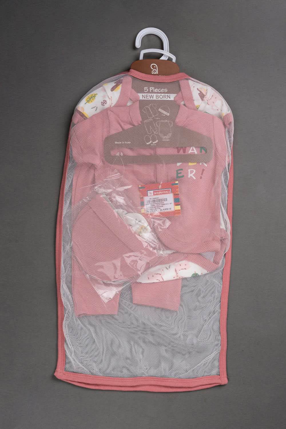 Oh Baby Cotton Interlock Knit Animal Print Infant Gift Set - Pink - S201 - Naidu Hall Family Store