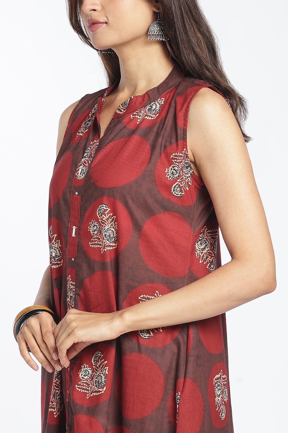 Mythri Women’s Printed Cotton Co-ord Set | 3/4 Sleeve Kurti and Pant Set for Women | Regular Fit Everyday Ethnic Co-ord Outfit - 1379