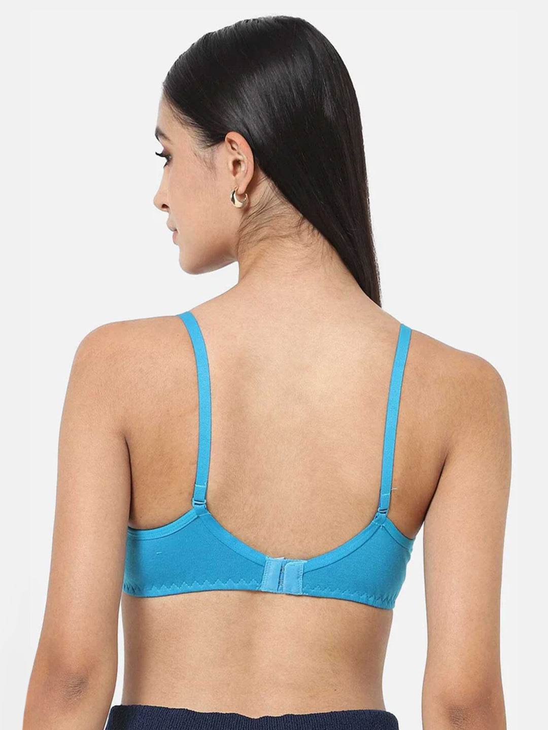 Fashionable Non-Wired Non-Padded Back Closure Intimacy Everyday T-Shirt Bra - Blue Shades - ES06 - Naidu Hall Family Store