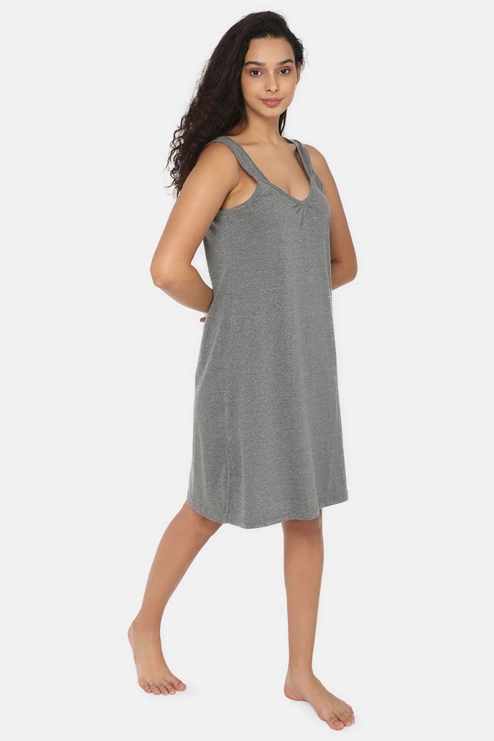 Intimacy Full Coverage Knee-Length Cotton Night Slip | Lightweight & Summer-Friendly Nightwear - Naidu Hall Family Store