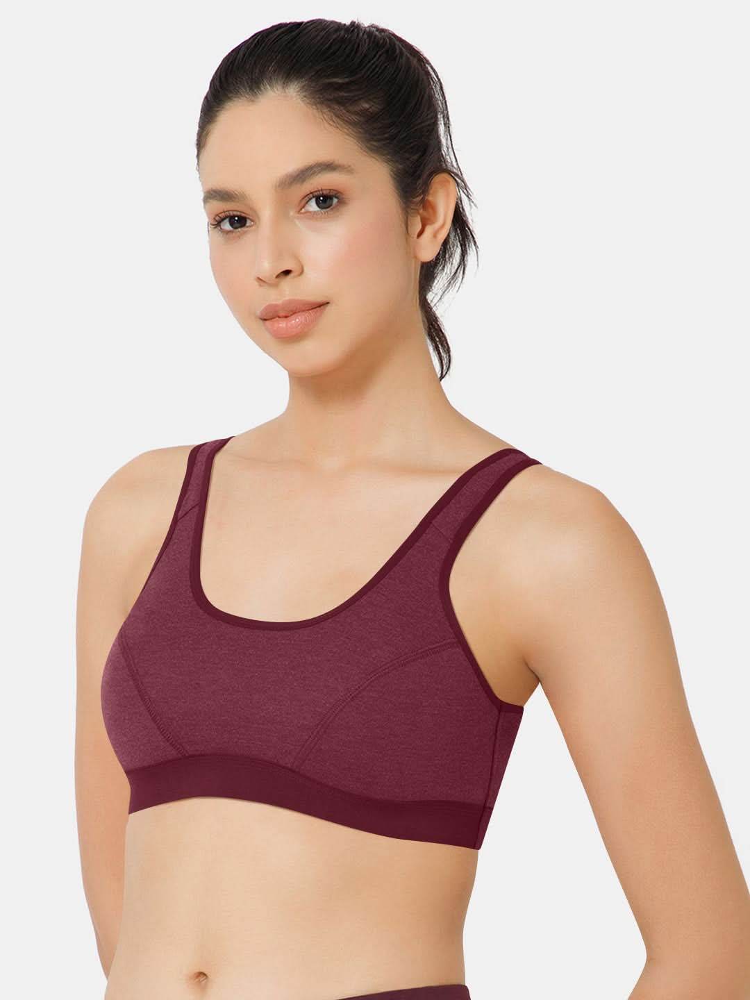 Naidu Hall Cotton Sports Bra - Erica | High Coverage, Cut & Sew Design, Effortless Comfort - Naidu Hall Family Store