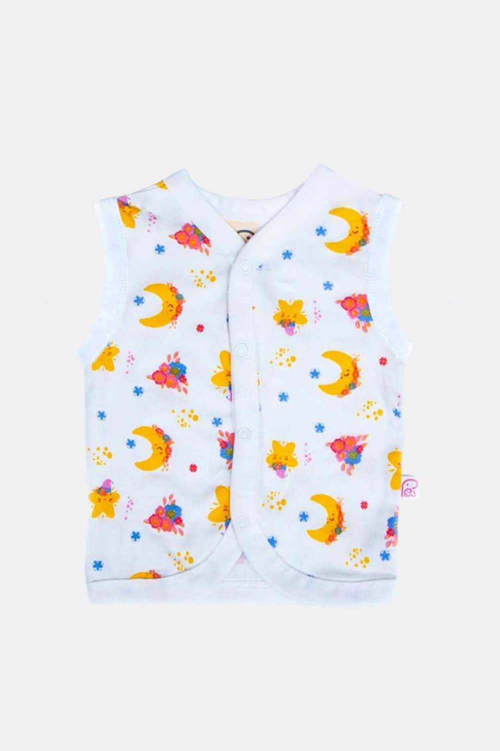 Oh Baby Star Print V- Neck Sleeveless Cotton Cardigan- SL01 - Naidu Hall Family Store