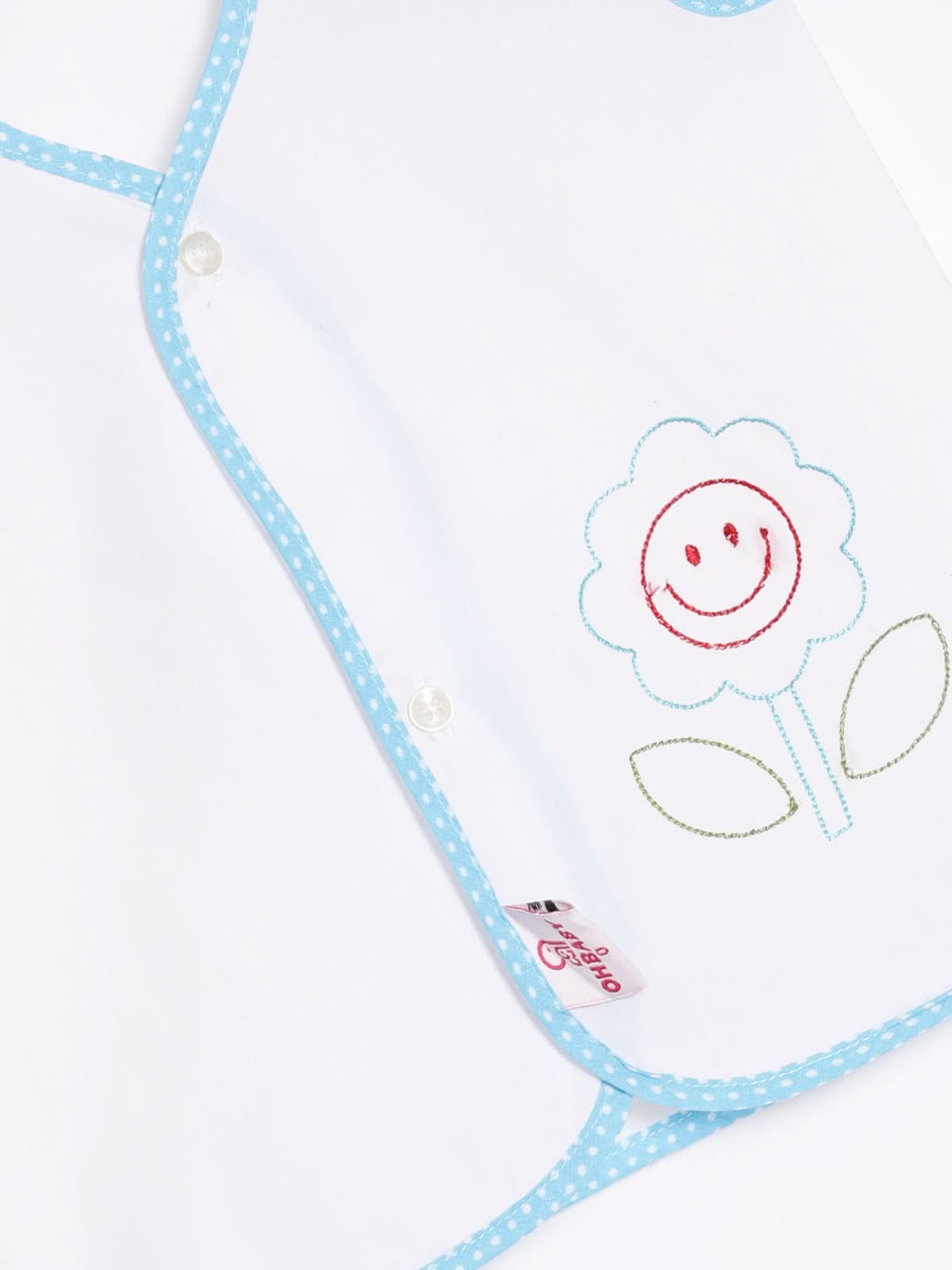 Oh Baby - 3 Piece Set Of Woven Soft Cotton Vest, Bib And a Cloth Diaper - BVNA