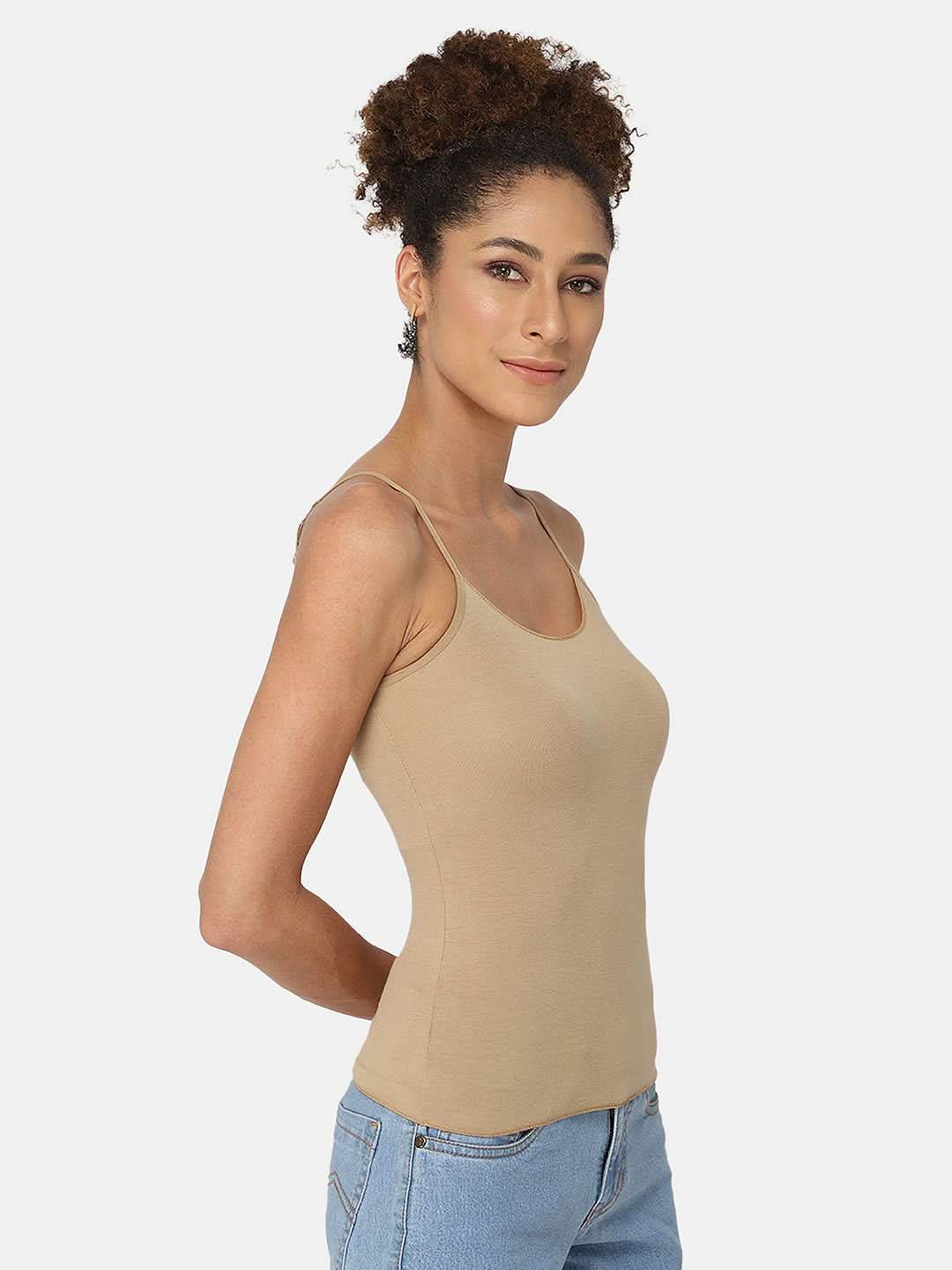 Full Coverage Non-Wired Non-Padded Cotton Intimacy Slip Camisole - Prime Shades - IN08 - Naidu Hall Family Store