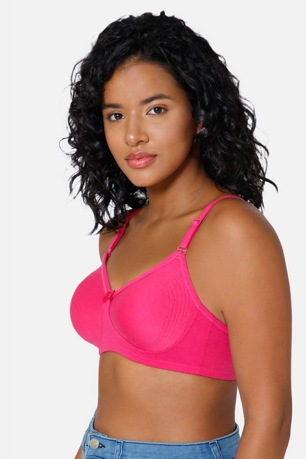 Everyday Full Coverage Non-Padded Intimacy T-Shirt Saree Bra - Fuchsia - DEFC - Naidu Hall Family Store