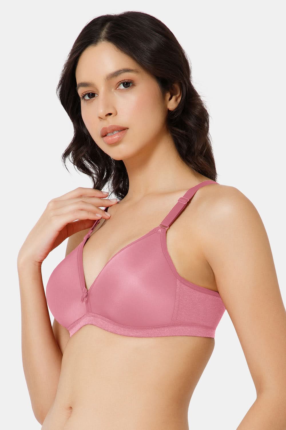 Side View of Pink Nova T-Shirt Bra for Seamless Comfort and Everyday Wear