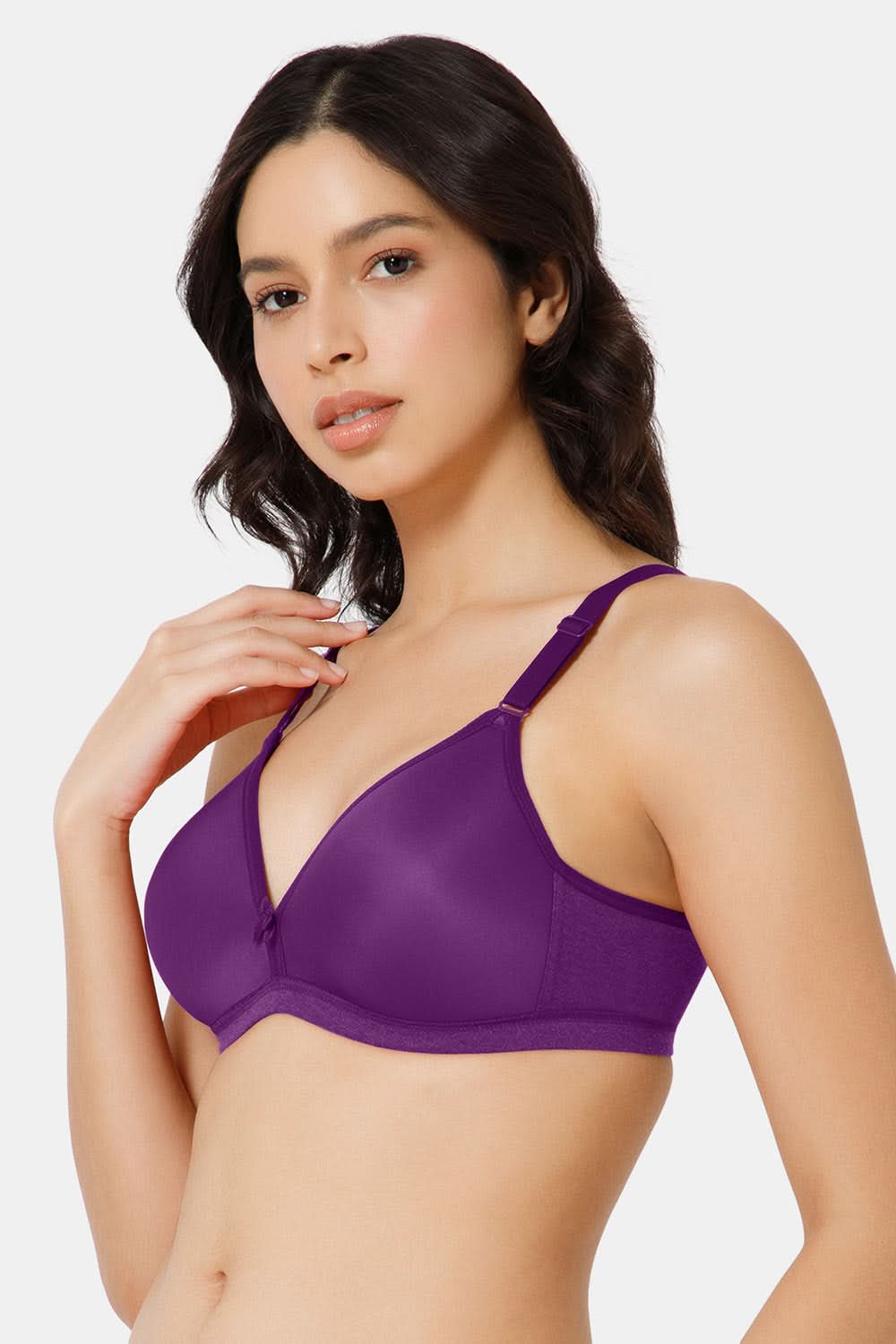 Side View of Magic Purple Nova T-Shirt Bra Providing a Comfortable and Supportive Fit