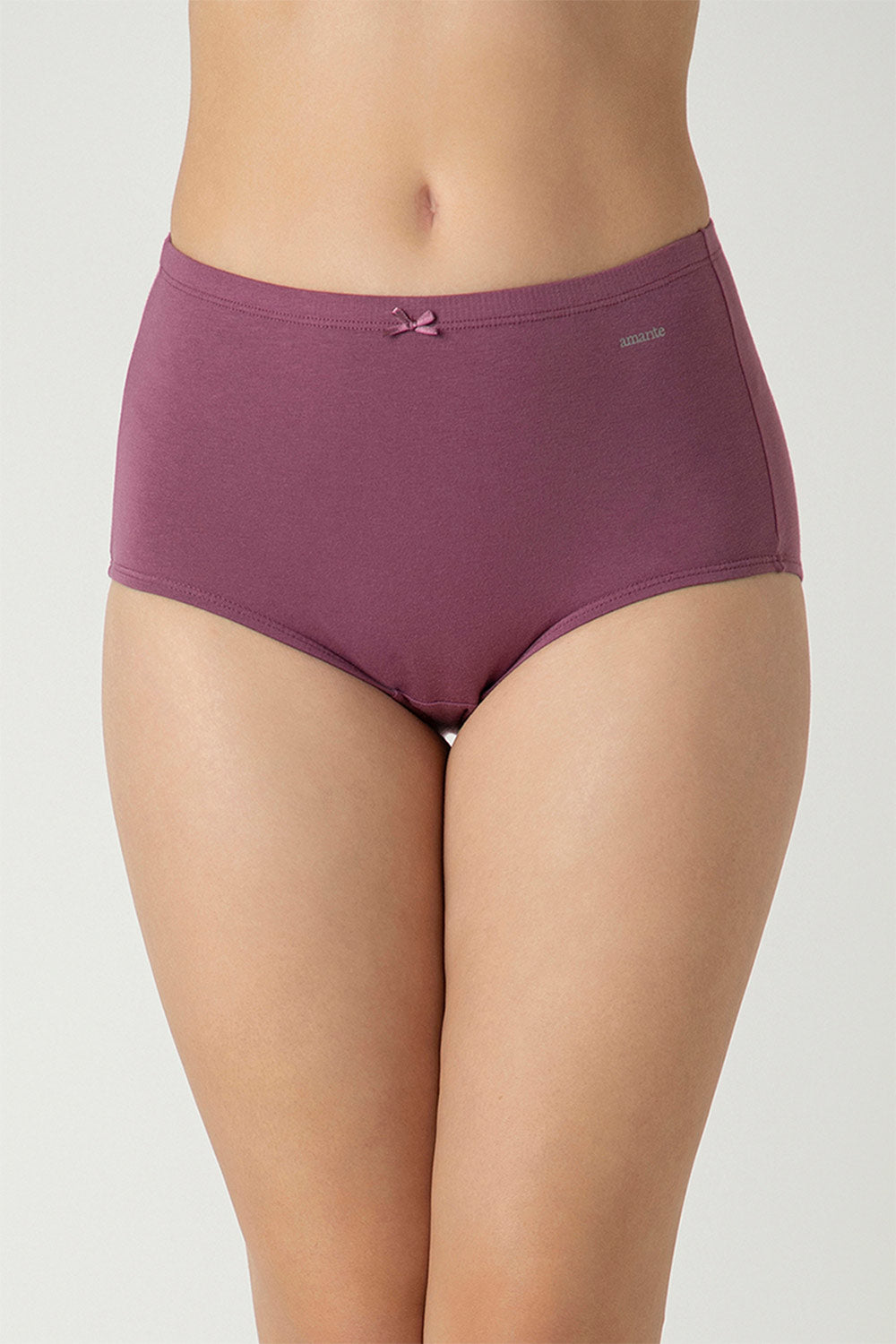 Amante Women's Cotton Full Brief Panties Pack of 3 – High Rise Full Coverage Soft Stretch Everyday Underwear - PPK53005