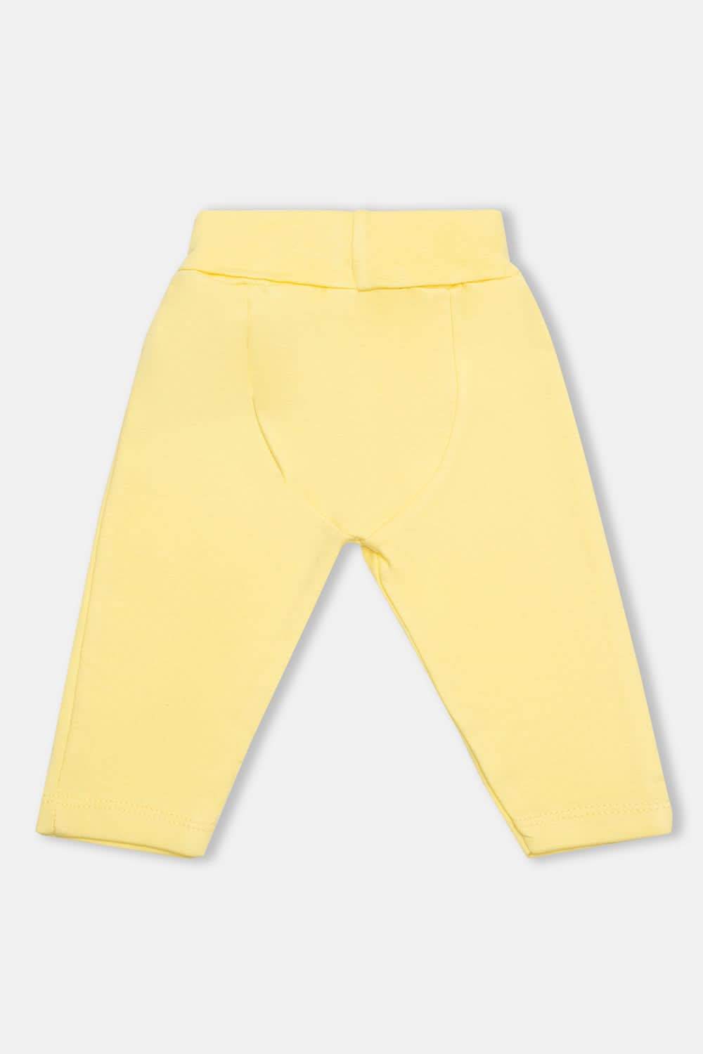 Oh Baby Cotton Interlock Knit Animal Print Pant Pack Of - 2 - Yellow & Assorted - Tr03 - Naidu Hall Family Store