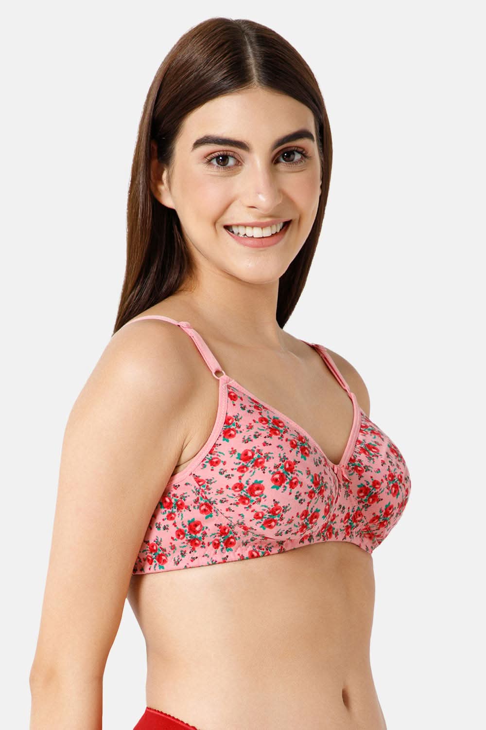 Intimacy Non Padded Non Wired Saree Bra - Pink Print