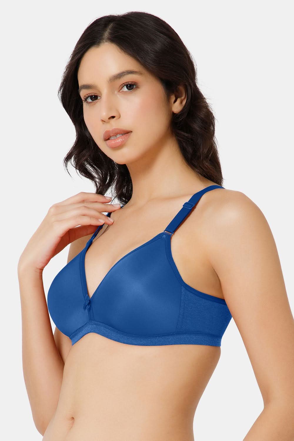 Side View of Blue Nova T-Shirt Bra for a Perfect Fit and Seamless Look
