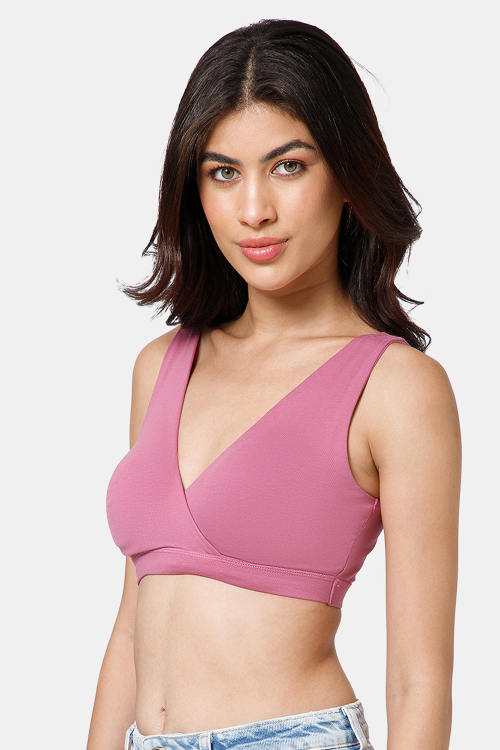Intimacy Maternity Bra for Women – Non-Wired Slip-On Cotton Nursing Bra with Criss-Cross Front - FB10