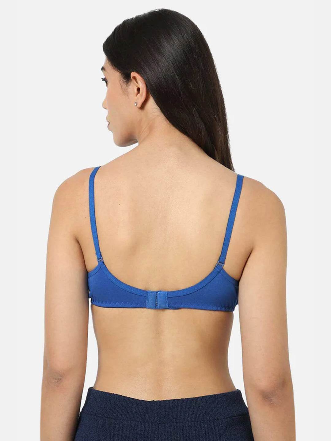 Fashionable Non-Wired Non-Padded Back Closure Intimacy Everyday T-Shirt Bra - Blue Shades - ES06 - Naidu Hall Family Store