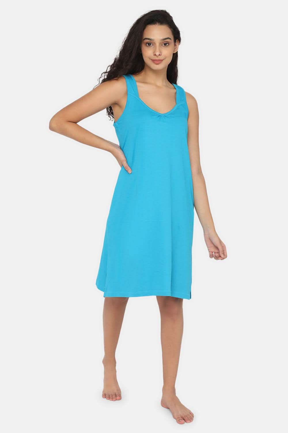 Intimacy Full Coverage Knee-Length Cotton Night Slip | Lightweight & Summer-Friendly Nightwear - Naidu Hall Family Store