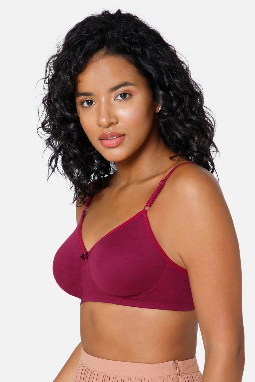 Medium Coverage Non-Wired Non-Padded Intimacy Saree Bra - Wine - INT29 - Naidu Hall Family Store