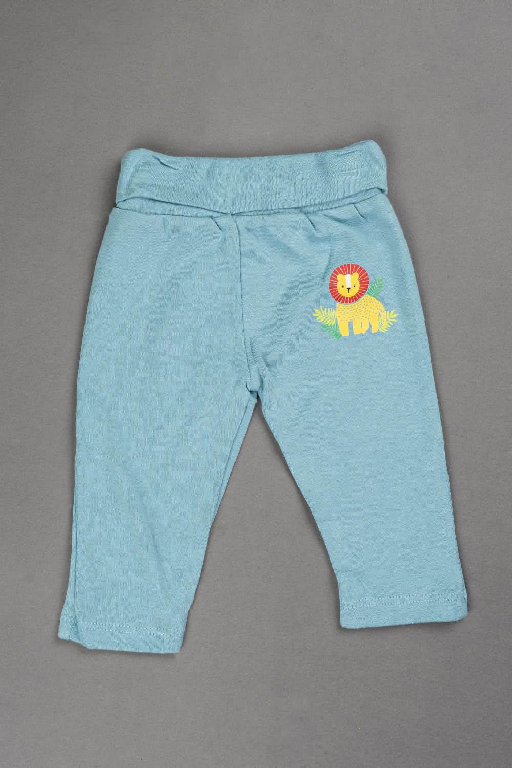 Oh Baby Cotton Interlock Knit Animal Print Infant Gift Set - Blue - S202 - Naidu Hall Family Store