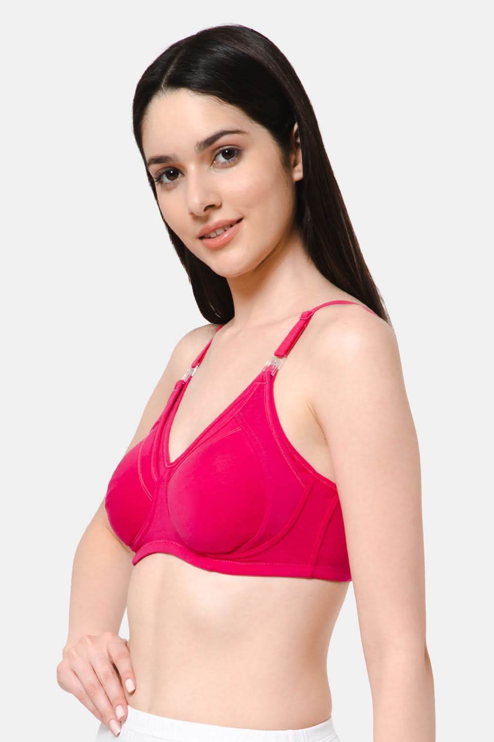 High Coverage Intimacy Nursing Bra - Maternity Bra - Feeding Bra - Fuchsia - FB07 - Naidu Hall Family Store