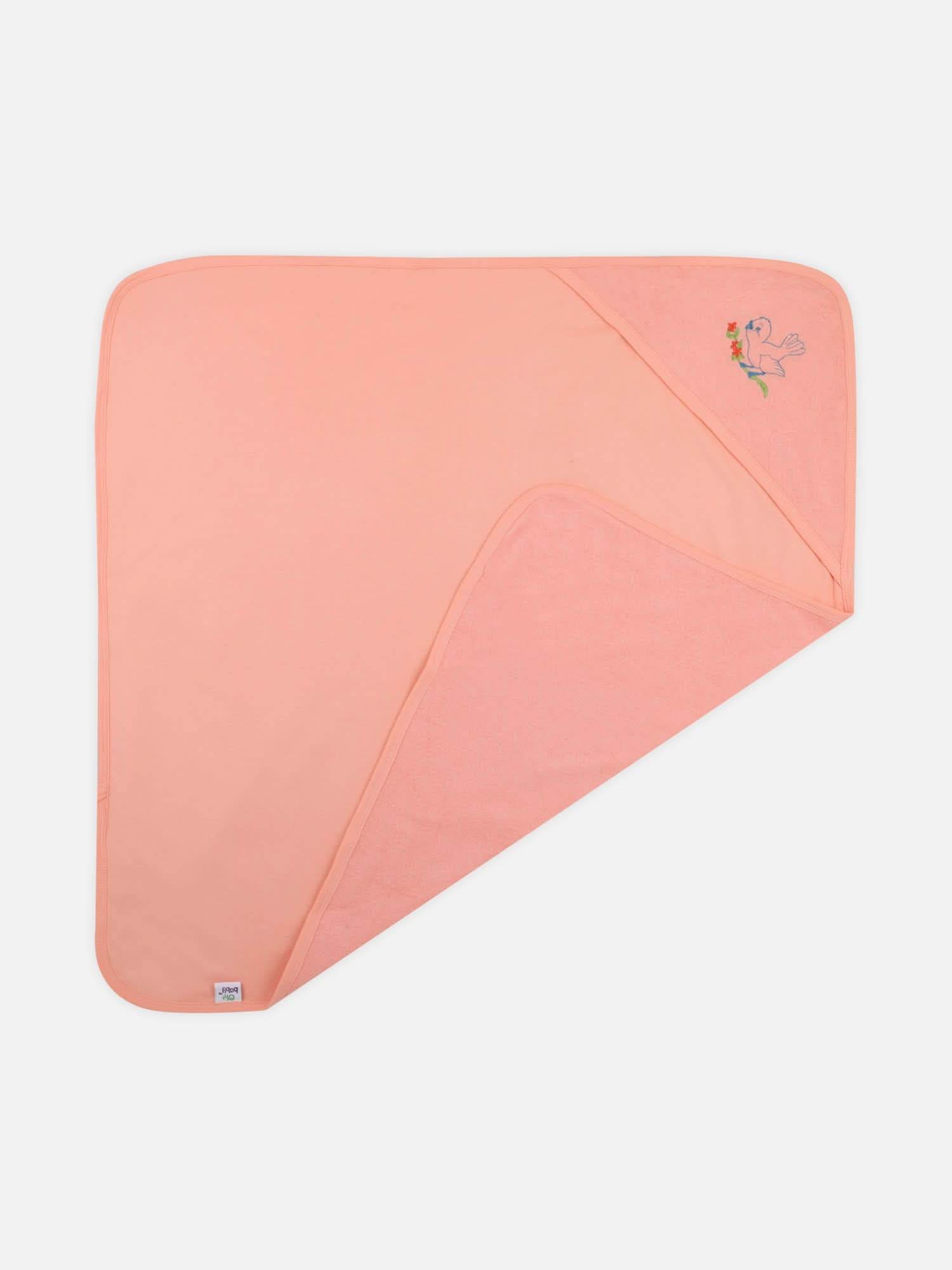 Oh Baby Plain Embroidery Carry Towel Light Orange - Htpr - Naidu Hall Family Store