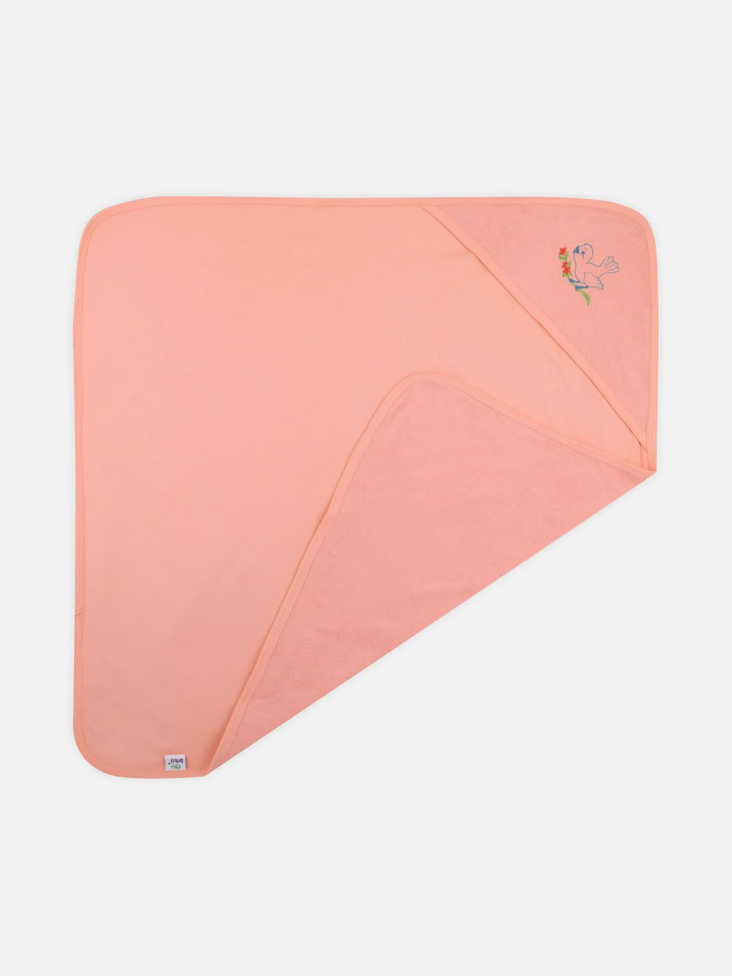 Oh Baby Plain Embroidery Carry Towel Light Orange - Htpr