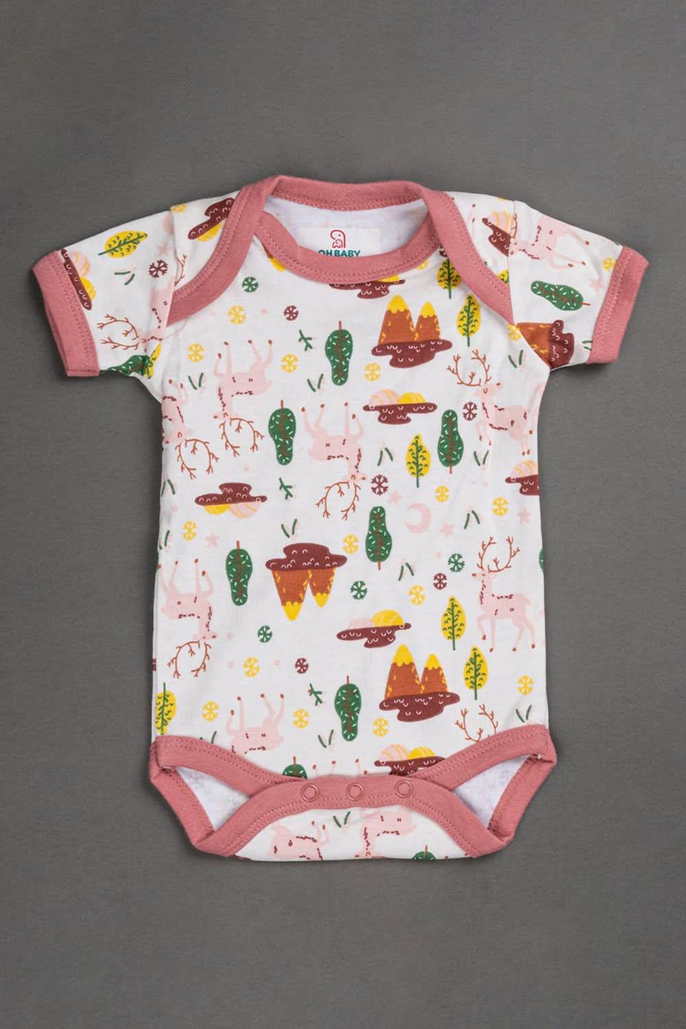 Oh Baby Cotton Interlock Knit Animal Print Infant Gift Set - Pink - S201 - Naidu Hall Family Store