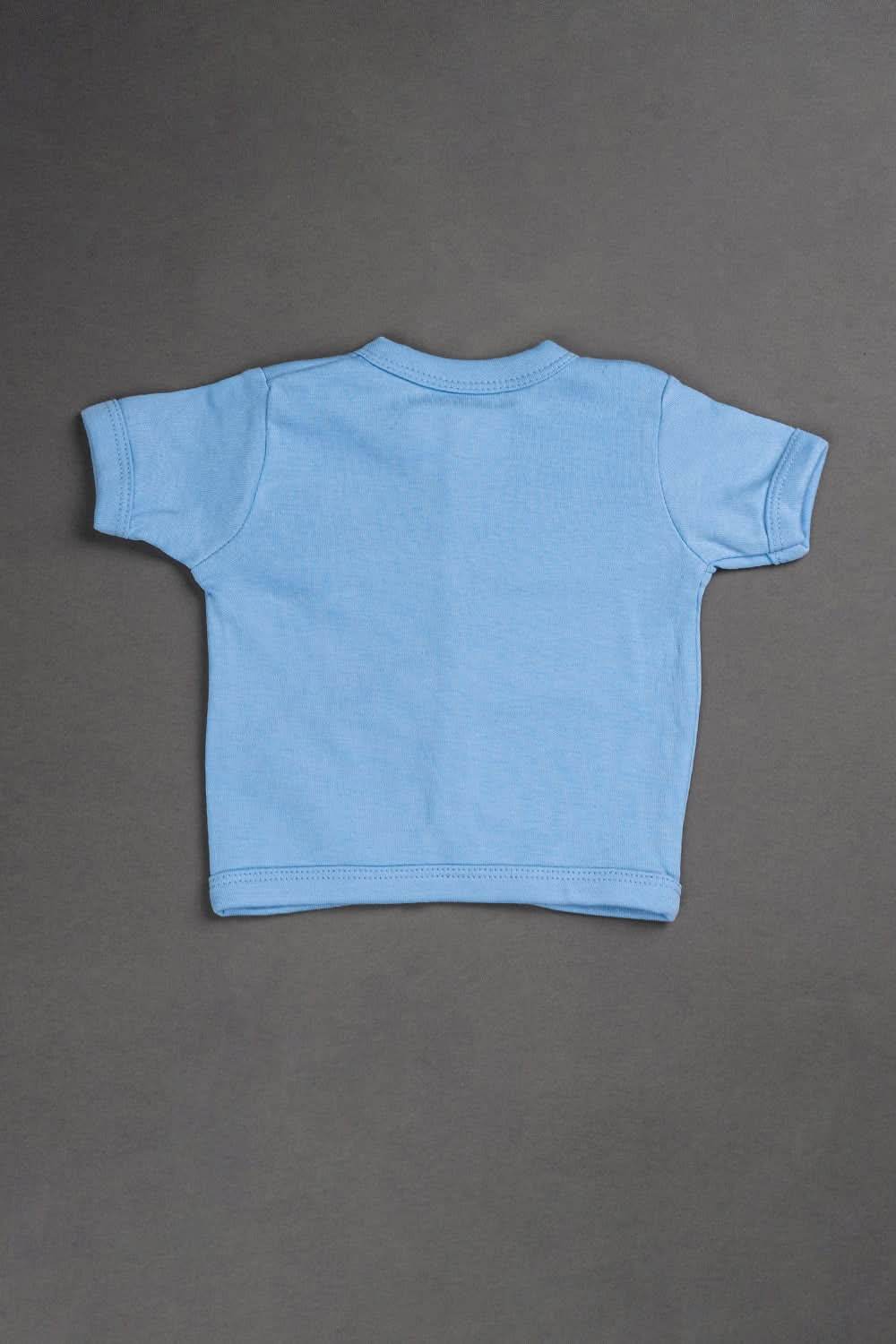 Oh Baby Cotton Interlock Knit Animal Print Infant Gift Set - Sky Blue - S204 - Naidu Hall Family Store