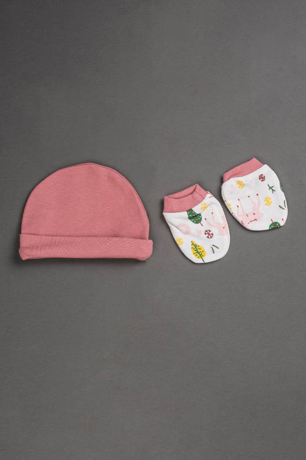 Oh Baby Cotton Interlock Knit Animal Print Infant Gift Set - Pink - S201 - Naidu Hall Family Store