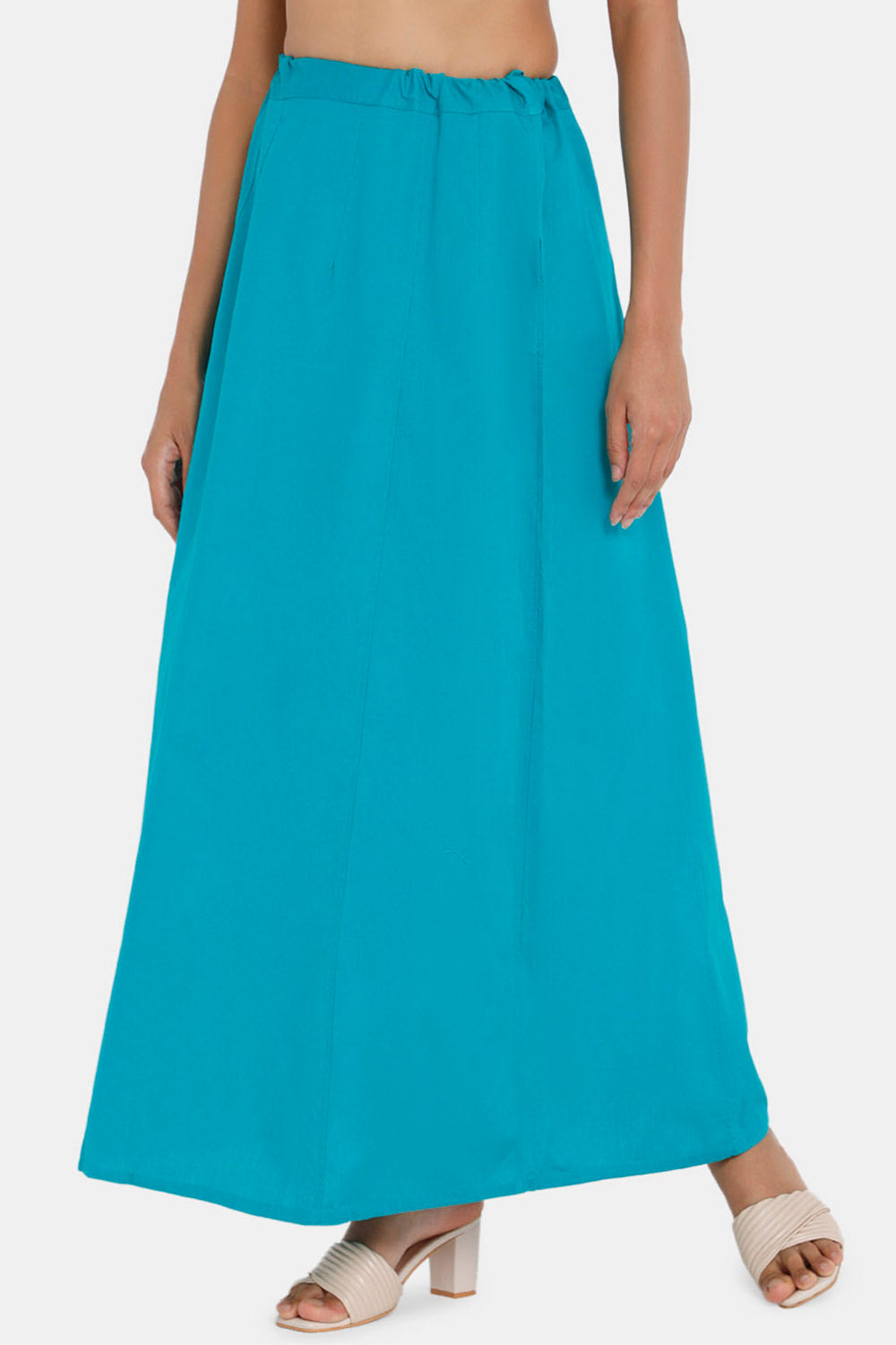 Premium 100% Cotton Saree Inskirt in Popular Colors | Naidu 6-Part Saree Hall Petticoat HC36 | Teals