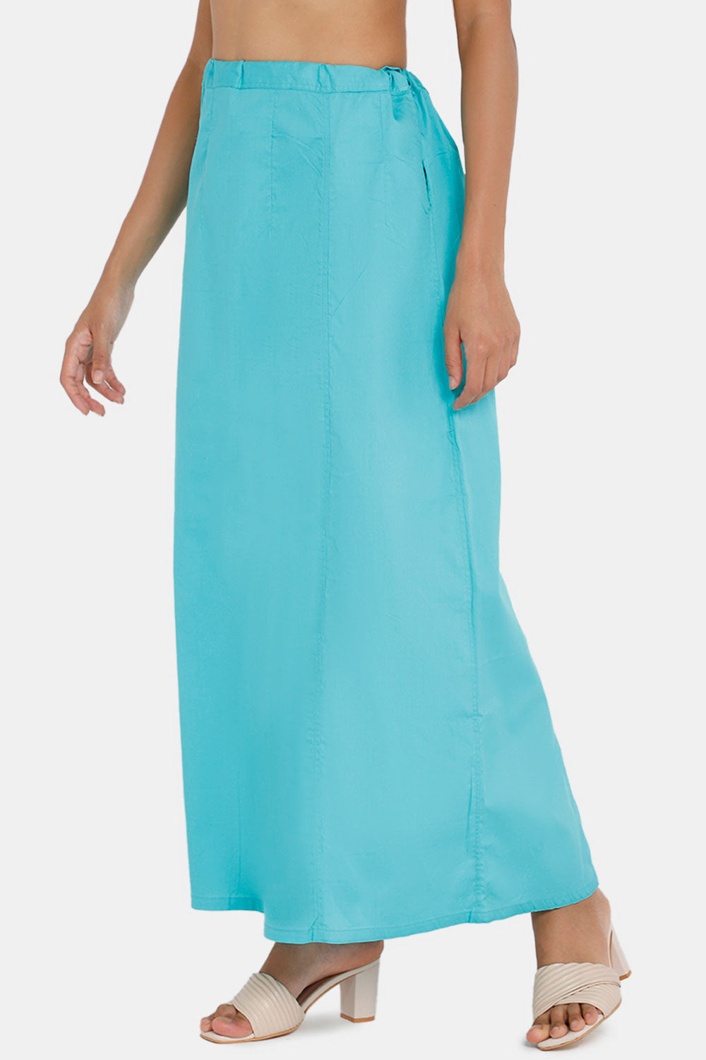 Premium 100% Cotton Saree Inskirt in Popular Colors | Naidu 6-Part Saree Hall Petticoat HC36 | Teals