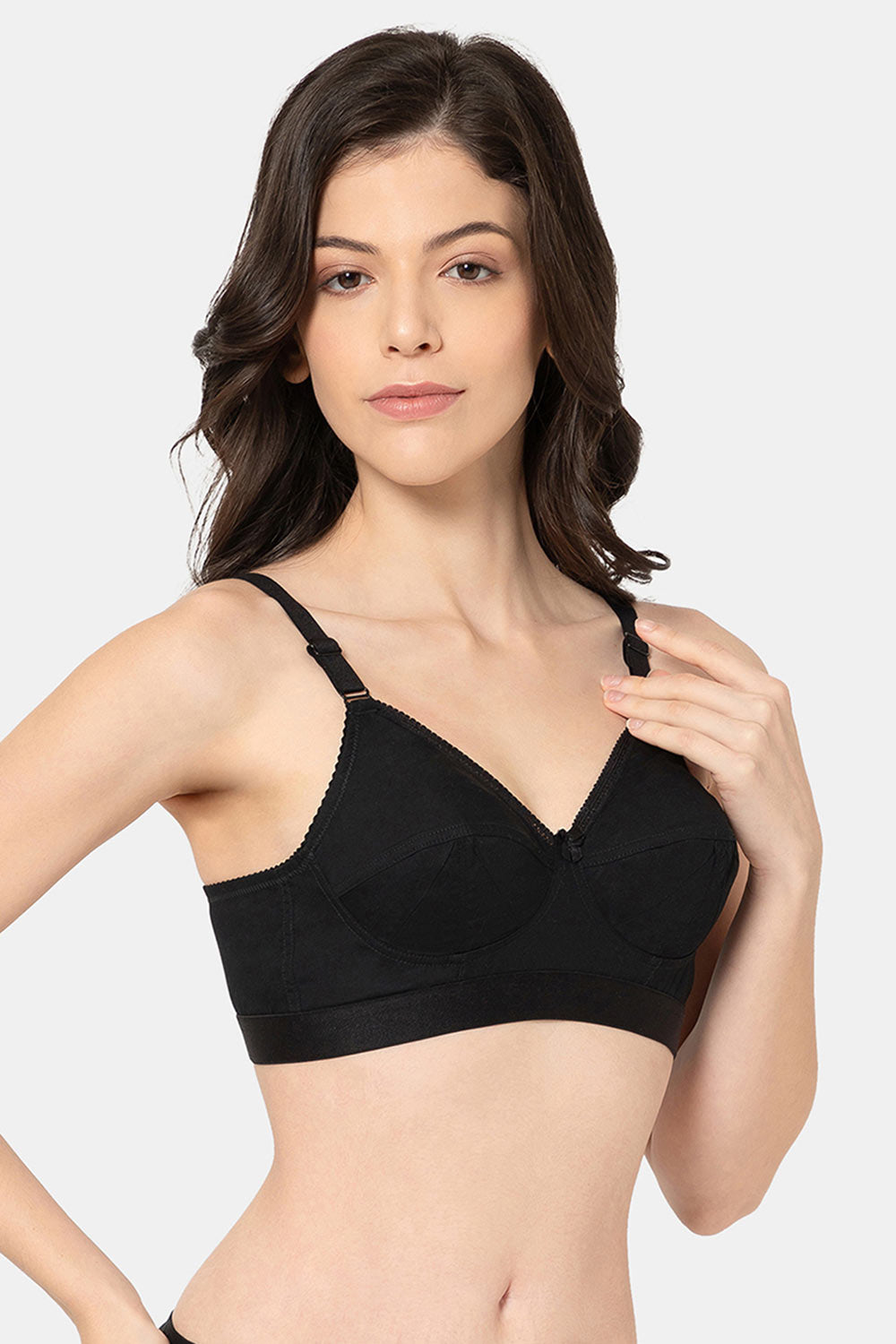 Naidu hall Naidu Hall Cotton Bra for Women Saree – Non-Wired Full Coverage Seamed Bra with Broad Elastic Band - FRFL
