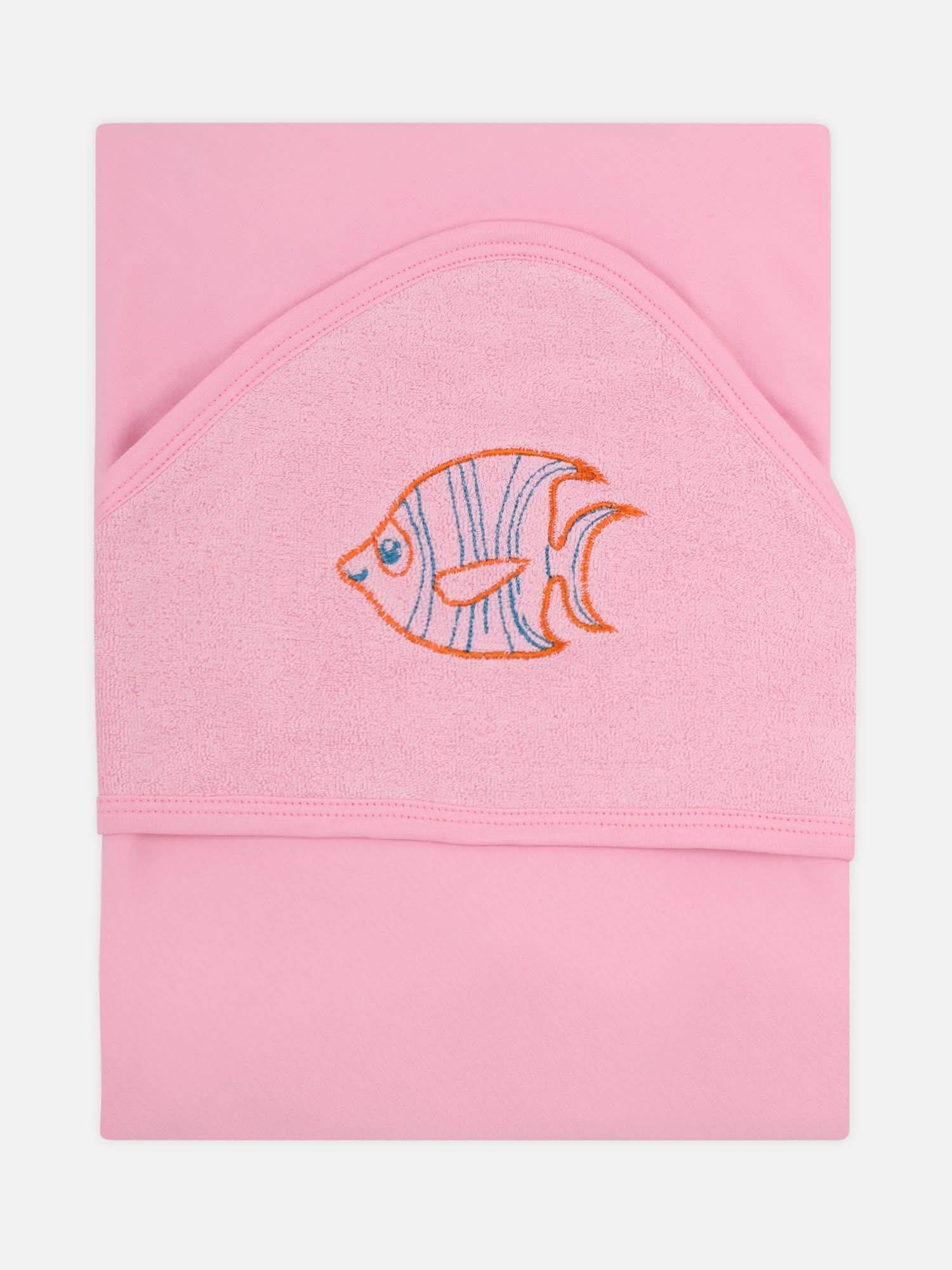 Oh Baby Plain Embroidery Carry Towel Baby Pink - Htpr - Naidu Hall Family Store