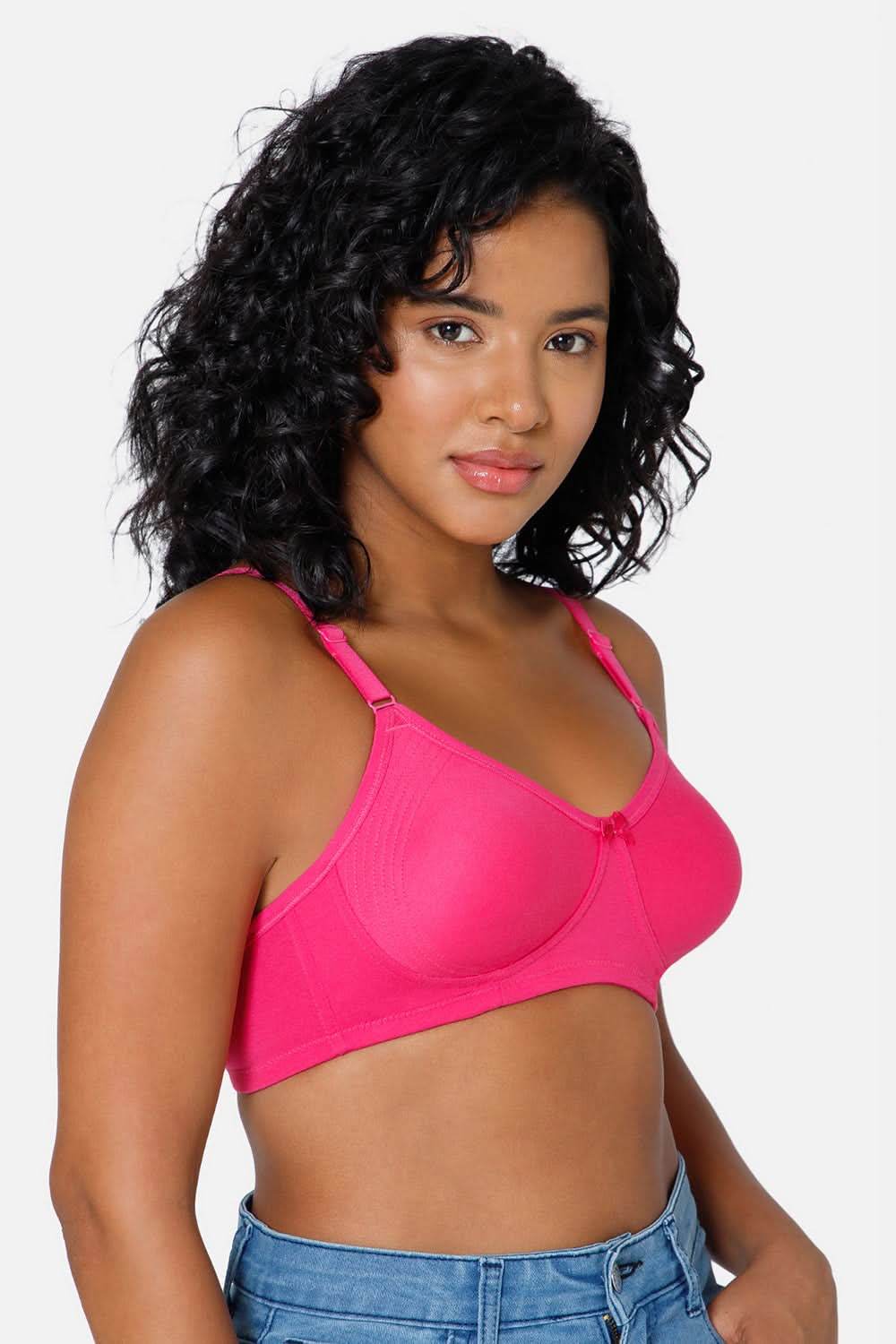Everyday Full Coverage Non-Padded Intimacy T-Shirt Saree Bra - Fuchsia - DEFC - Naidu Hall Family Store