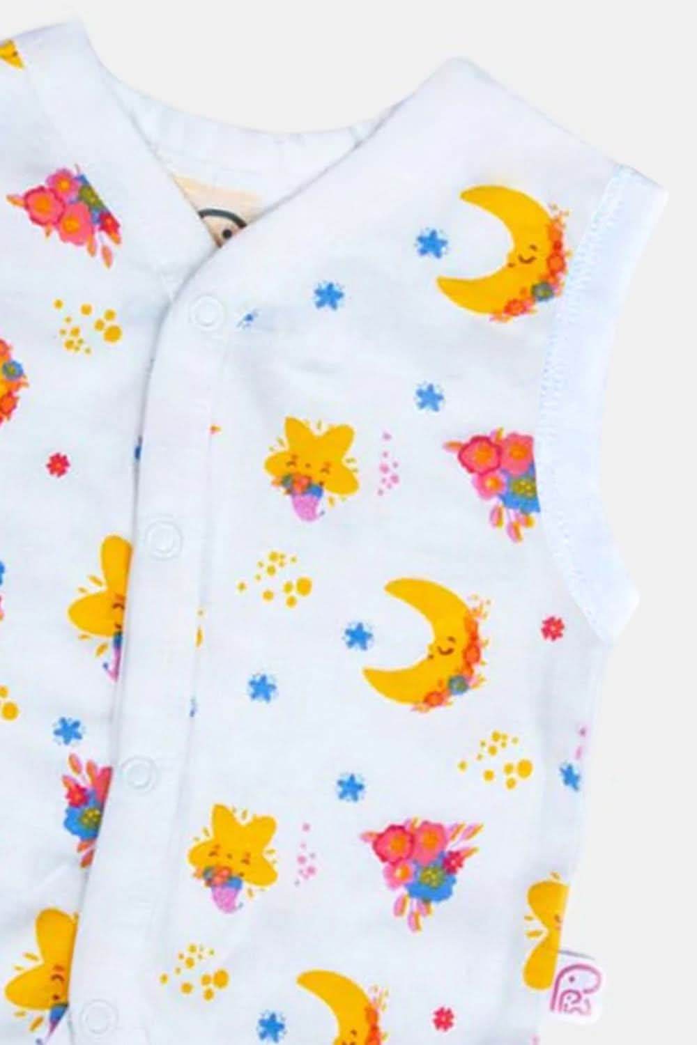 Oh Baby Star Print V- Neck Sleeveless Cotton Cardigan- SL01 - Naidu Hall Family Store
