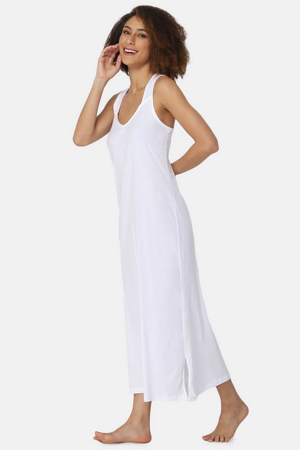 Intimacy Sleeveless Full-Length Night Slip | Ultra-Soft Cotton Comfort for All Seasons - Naidu Hall Family Store
