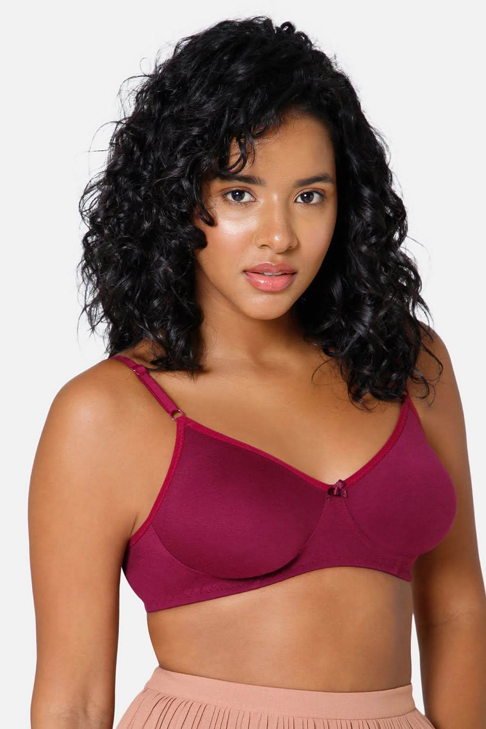 Medium Coverage Non-Wired Non-Padded Intimacy Saree Bra - Wine - INT29 - Naidu Hall Family Store