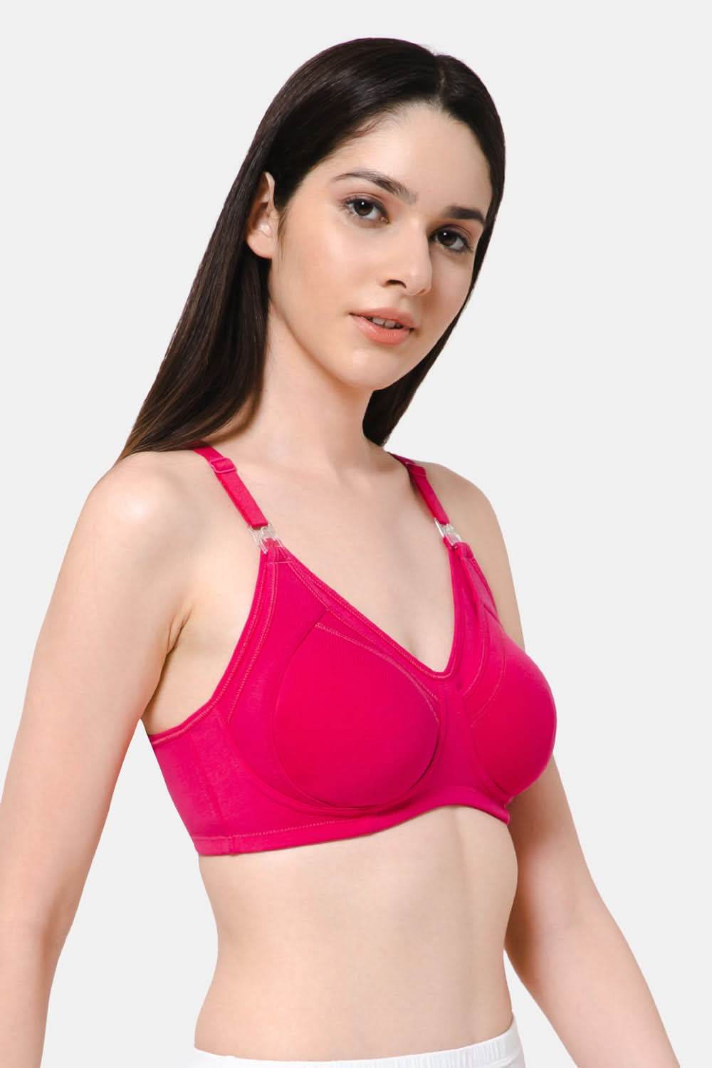 High Coverage Intimacy Nursing Bra - Maternity Bra - Feeding Bra - Fuchsia - FB07 - Naidu Hall Family Store