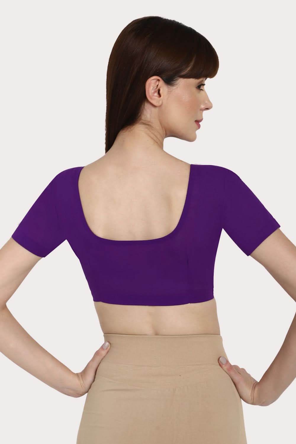 Naidu Hall Round neck short sleeve blouse - Indigo - Naidu Hall Family Store