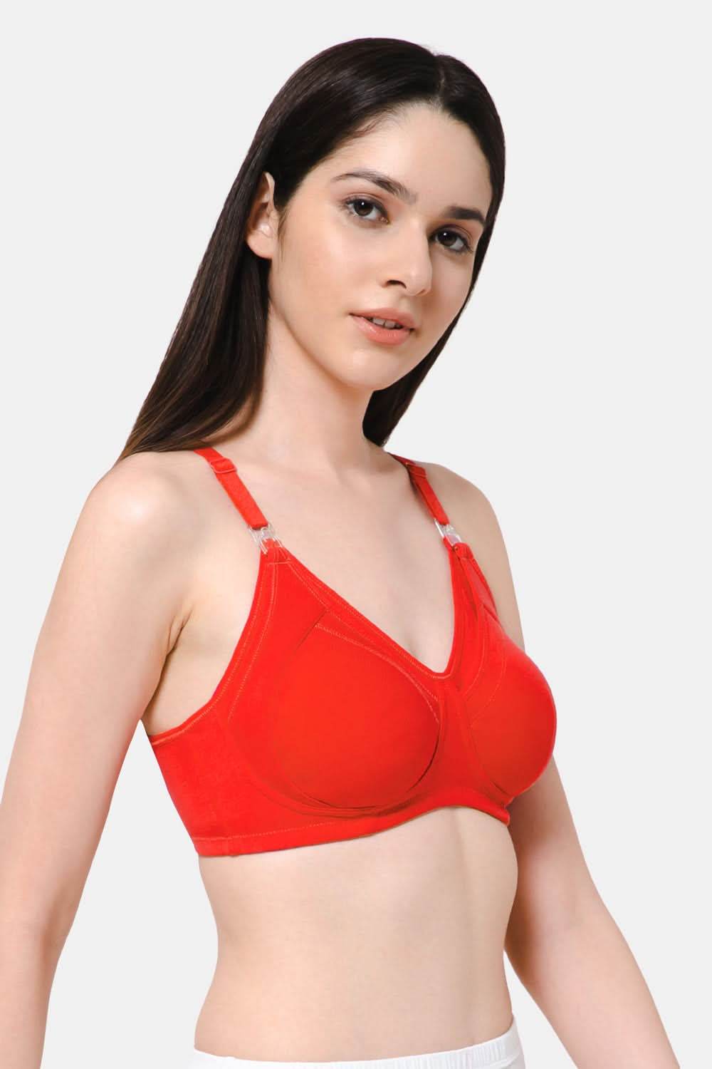High Coverage Intimacy Nursing Bra - Maternity Bra - Fiery Red - FB07 - Naidu Hall Family Store